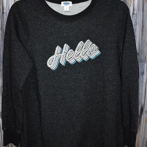 Old Navy Maternity Sweatshirt Hello Sparkle Black